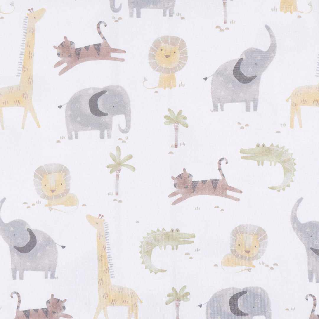 Knit Crib Sheet - Animals+Geo Neutral - Animals