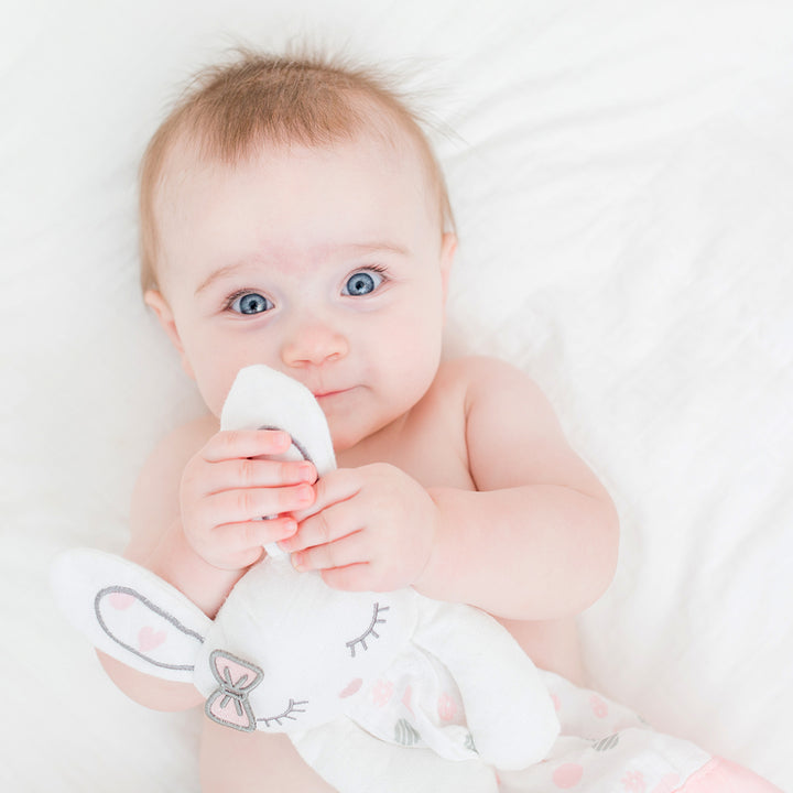 Cotton Muslin Lovey - Pink Bunny