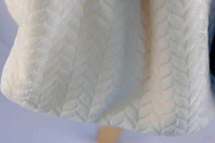 Jacquard Flannel Blanket - Cream