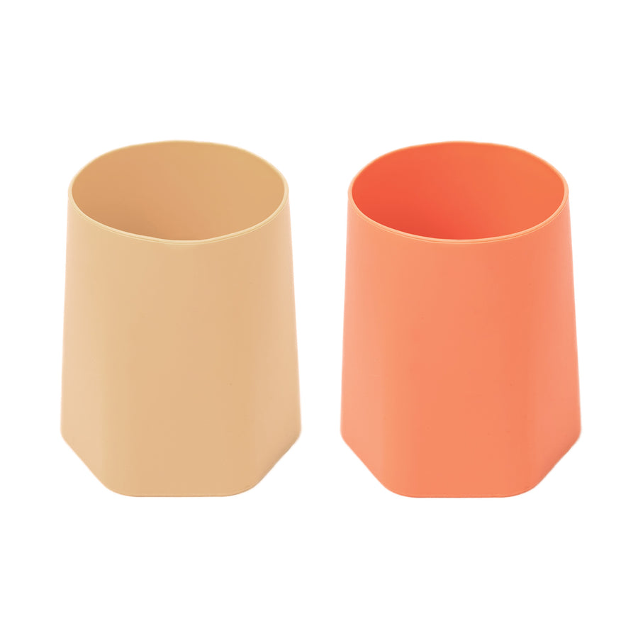 Tiny Twinkle - Silicone Training Cup 2PK - Sand-Coral Silicone Training Cup 2PK - Sand/Coral 810027531100