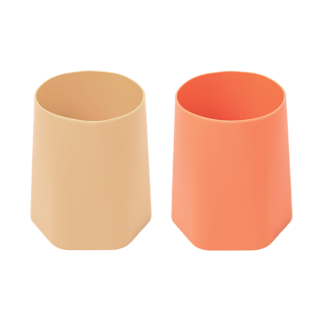 Tiny Twinkle - Silicone Training Cup 2PK - Sand-Coral Silicone Training Cup 2PK - Sand/Coral 810027531100