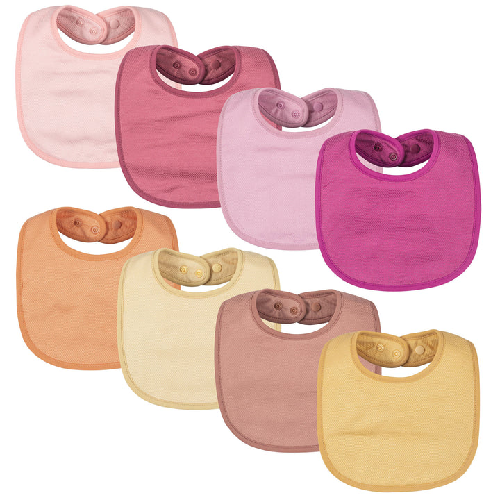 d - Tiny Twinkle - Kaffle Feeder Bib 8Pk - Pink Orange Beige Kaffle Feeder Bibs 8 Pack - Pink Orange Beige 810027536617