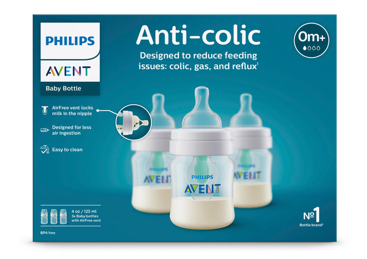 Anti colic Baby Bottle with AirFree Vent   4oz   3 pack