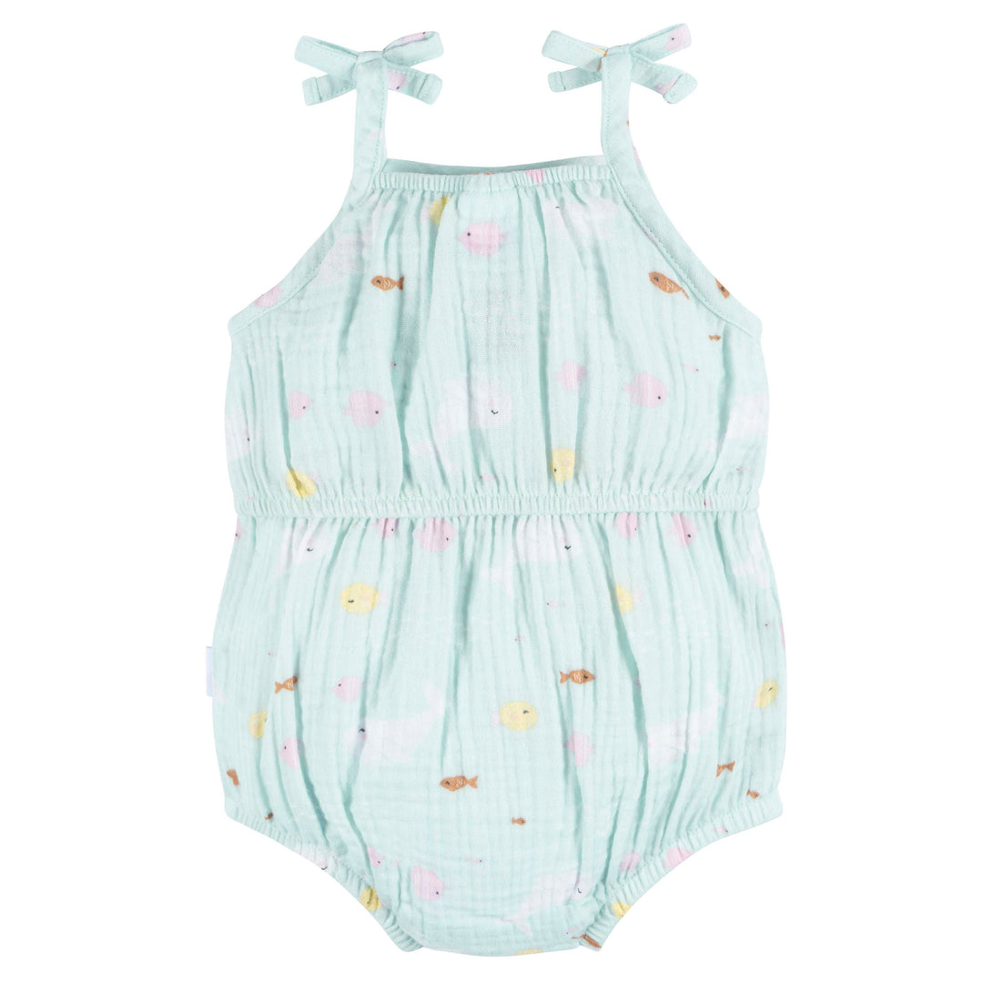 Romper with Bow Girl - Ocean