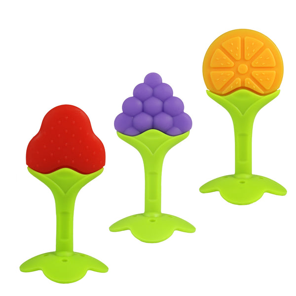 Lot de 3 anneaux de dentition en silicone Fruitique