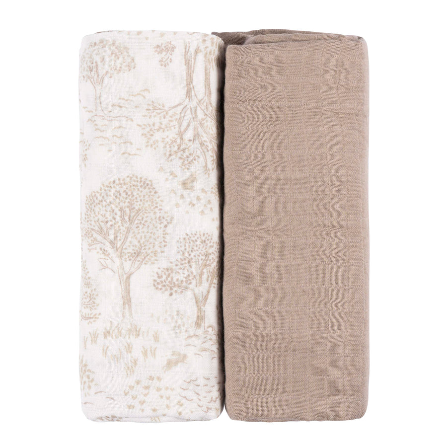 Just Born - OP2401 - 2pk Muslin Swaddle Blanket - Tan Just Born by Gerber Baby Neutral 2-Pack Muslin Swaddle Blanket - TAN 032633138775