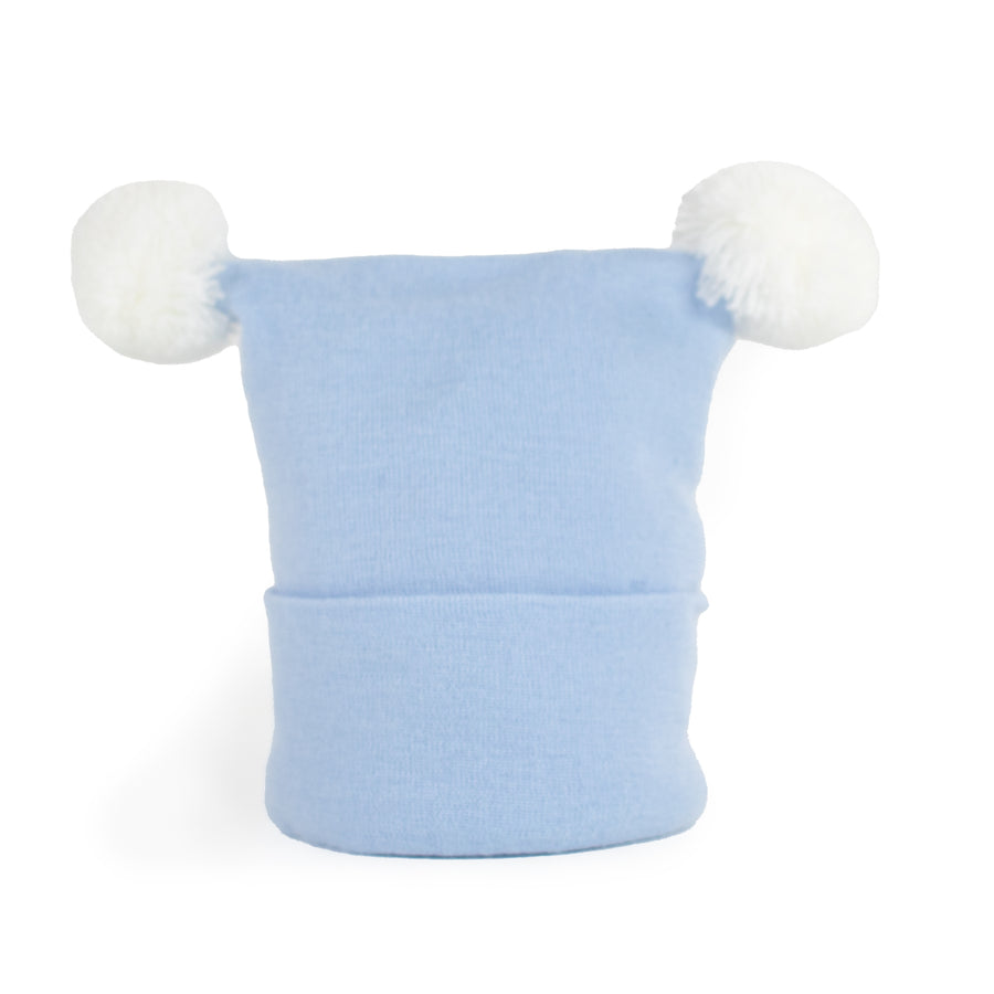 Kidcentral - Newborn Baby Knitted Hat - Double Pompom - Blue Newborn Hat - Double Pompom - Blue 808177020148