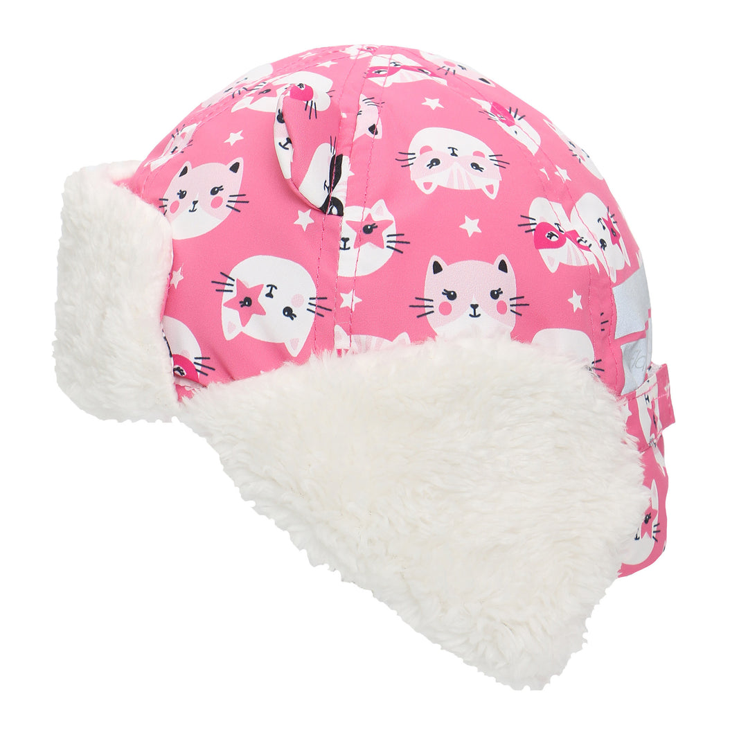 Water Repellent Trapper Hat - Cat Pink