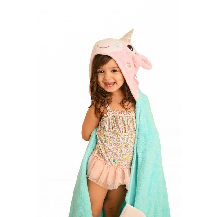 ZOOCCHINI - Kids Plush Terry Hooded Bath Towel Alicorn 2Y+ Kids Plush Terry Hooded Bath Towel - Allie Alicorn 2Y+ 854892005731