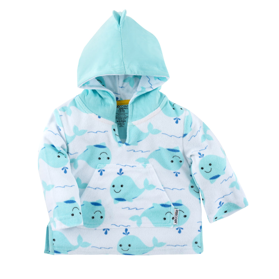 d - ZOOCCHINI - UPF50+ Baby Terry Swim Coverup Whale 12-24M UPF50+ Terry Swim Coverup - Whale 810608031050