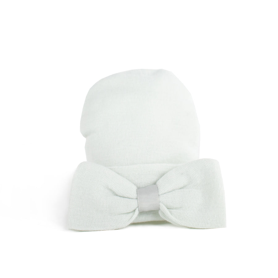 Kidcentral - Newborn Baby Knitted Hat - Bow - Grey Newborn Hat - Bow - Grey 808177020070