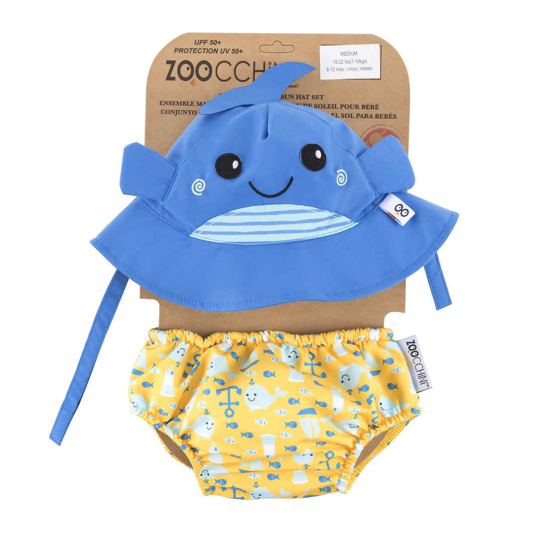 UPF50+ Baby Swim Diaper & Sun Hat Set