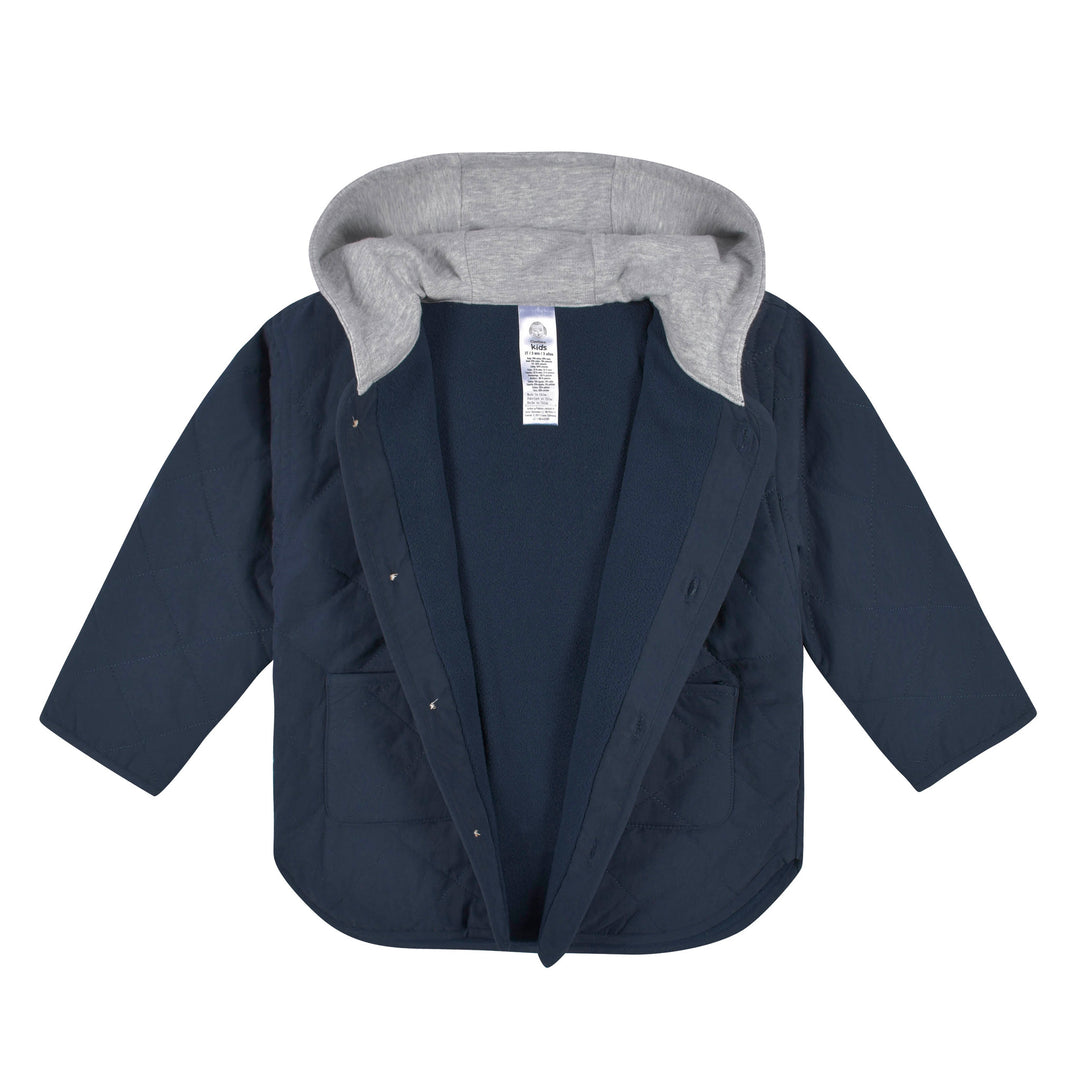 Baby & Toddler Boys Navy Quilted Hooded Jacket