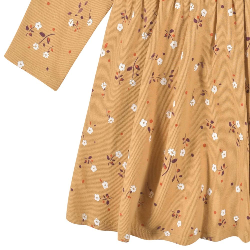 2-Pack Baby Girls Yellow Floral Long Sleeve Dresses