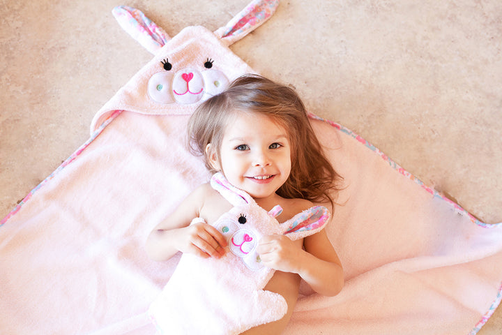 Baby Snow Terry Hooded Bath Towel - Beatrice Bunny 0-18M