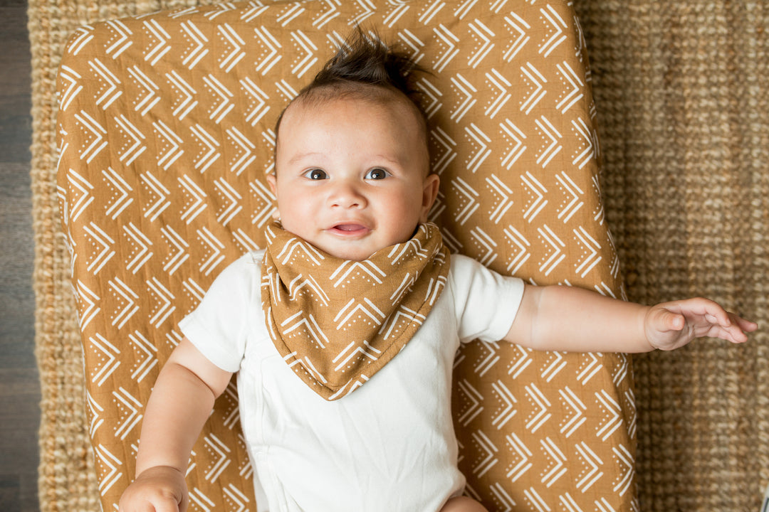 Bandana Bibs - 2 pack - Boho - Mudcloth + Black Birds