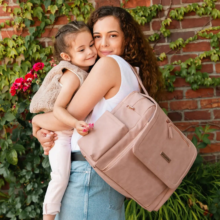 Boxy Backpack Deluxe Diaper Bag in Toffee Rose