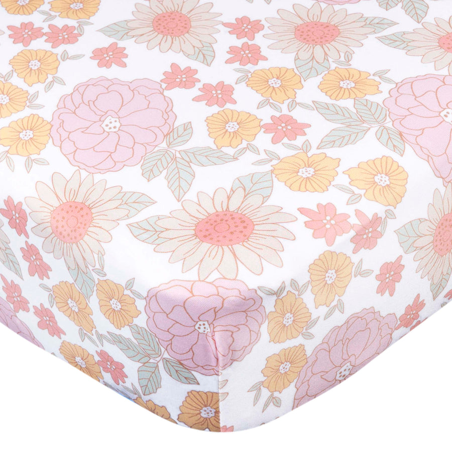 Gerber - OP2304 - 1pk Knit Crib Sheet - Retro Floral -Floral 1 pack Knit Crib Sheet - Retro Floral - Floral 013618468957