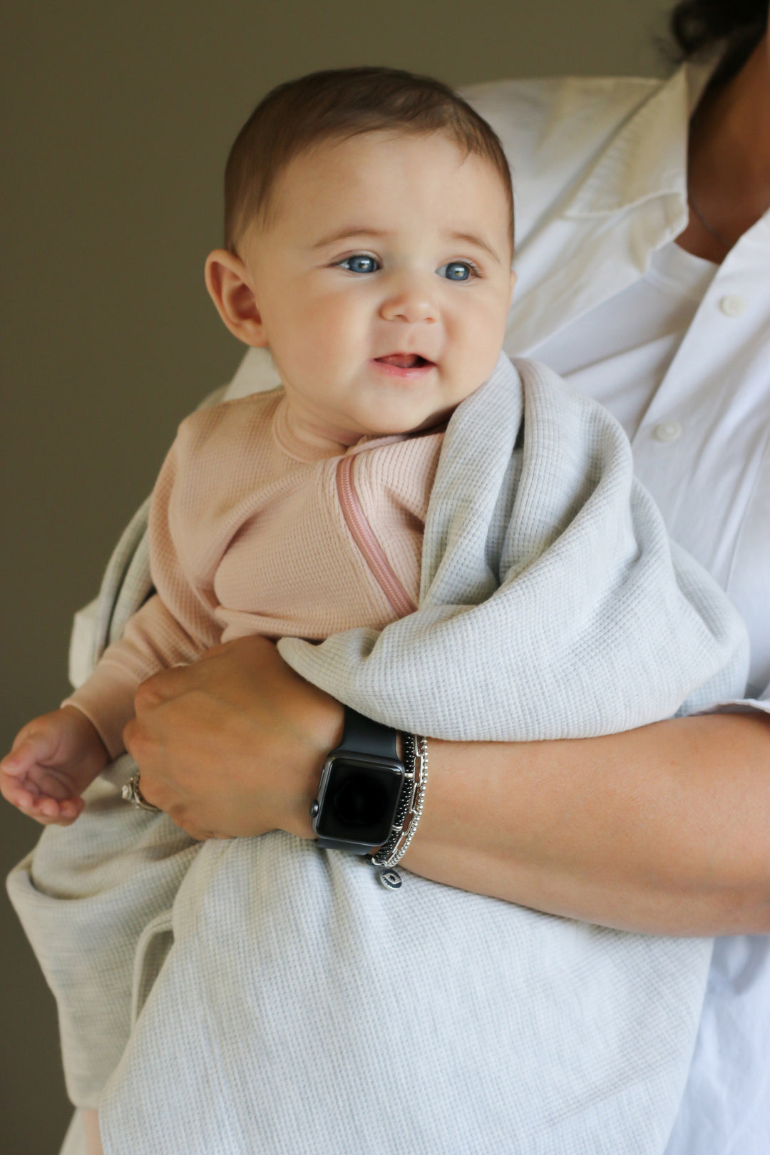 Mini Waffle Collection - Baby Blanket - Pink Clay