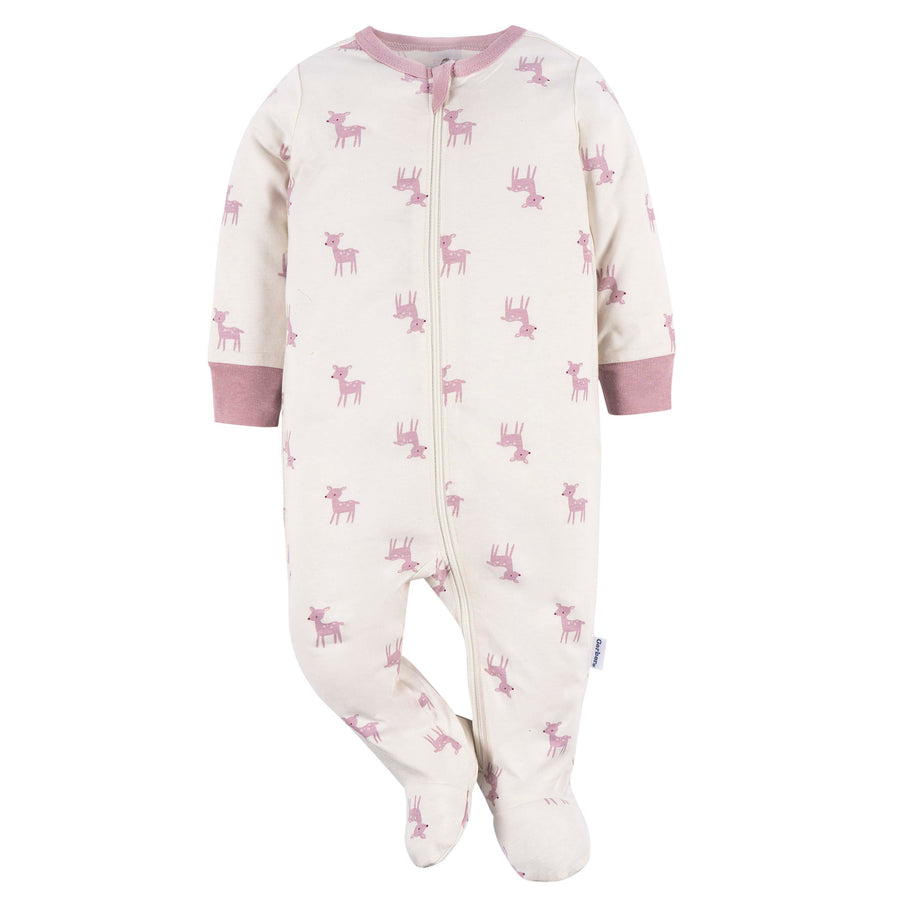 d - Gerber -GE2301-1pk SleepNPlay -Girl-Garden Deer - NB Sleep 'N Play - Garden Deer 013618424458