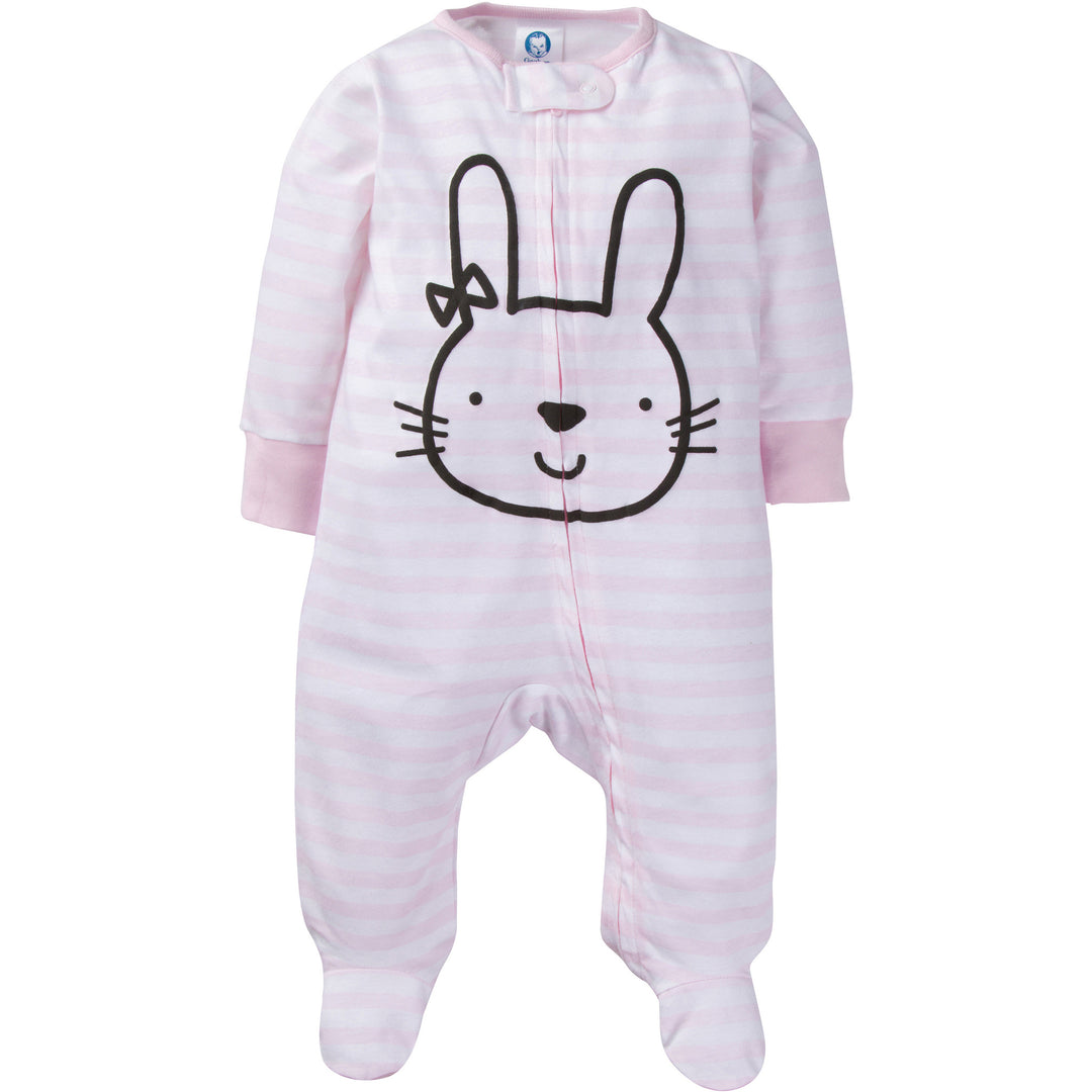 4-Pack Baby Girls Bunny Sleep N Play