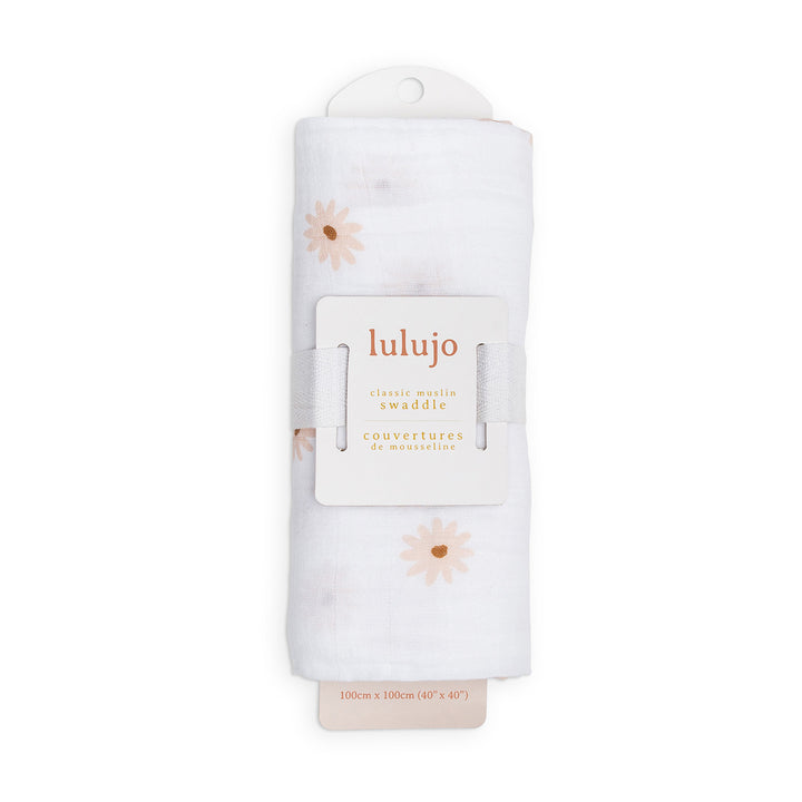 Swaddle Blanket Muslin Cotton LG- Daisies