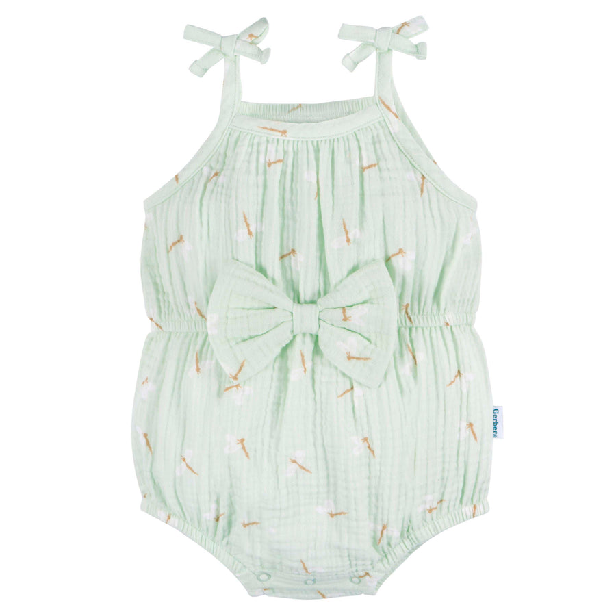 d - Gerber - 24S - Romper with Bow Girl Dragonflies - 24M Romper with Bow Girl - Dragonflies 013618431777