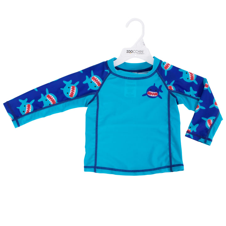 Long Sleeve Baby UPF50+ Rashguard Swim Top - Shark