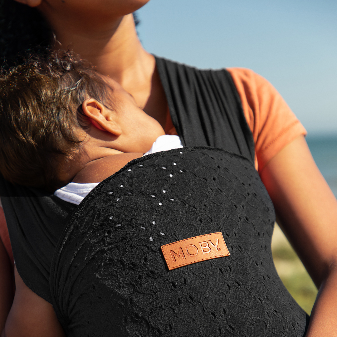 Easy-Wrap Baby Carrier in Black Eyelet