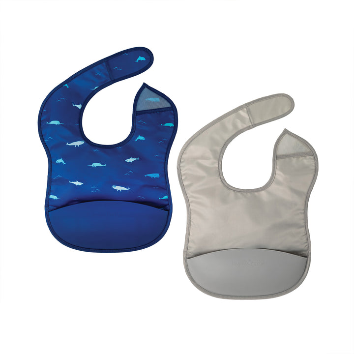 Mess-proof Silicone Pocket Bib - 2pk