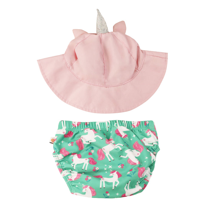 UPF50+ Baby Swim Diaper & Sun Hat Set