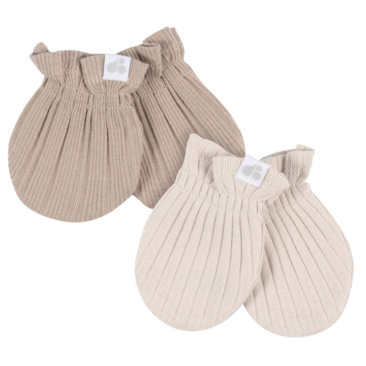 Just Born by Gerber Baby Neutral 4-Piece Hat and Mittens - TAN