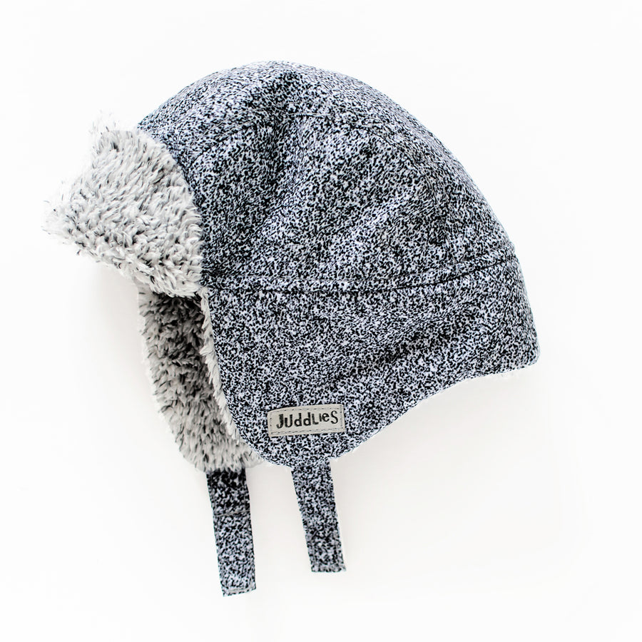 d - Juddlies - Baby Winter Hats - Salt +Pepper Black - 6-12M Winter Hats - Salt + Pepper Black 821436008985