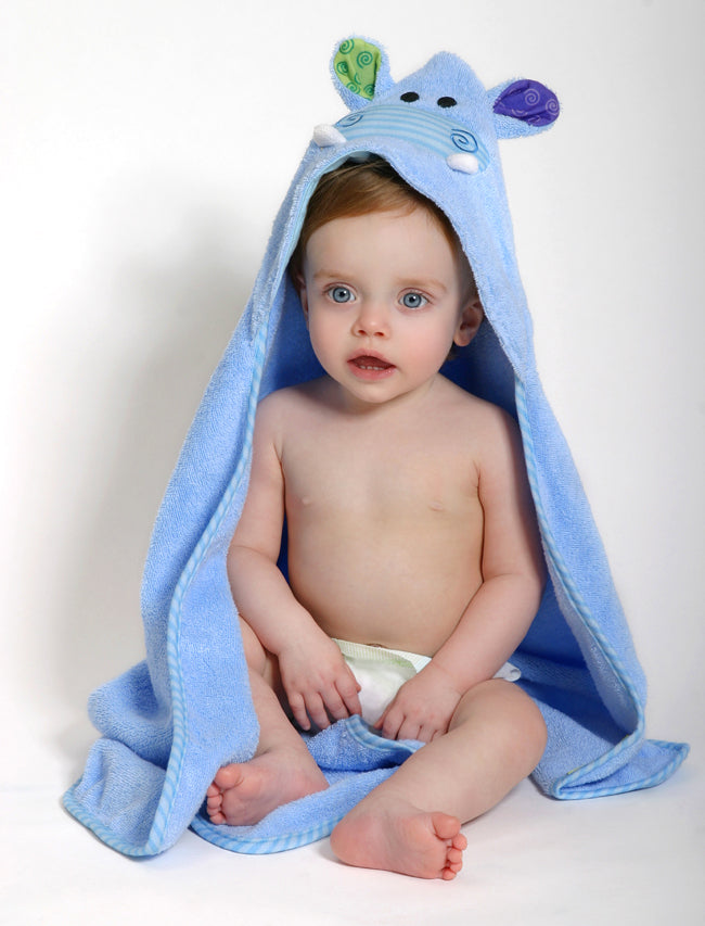 ZOOCCHINI - Baby Snow Terry Hooded Bath Towel HnryHippo0-18M Baby Snow Terry Hooded Bath Towel - Henry Hippo 0-18M 854892005526