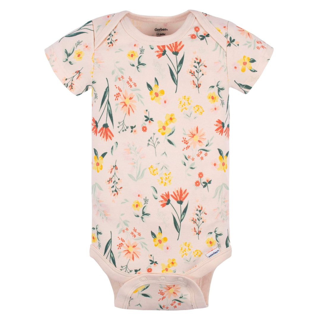 Gerber 3-Pack Baby Girls Wildflower Onesies Bodysuit