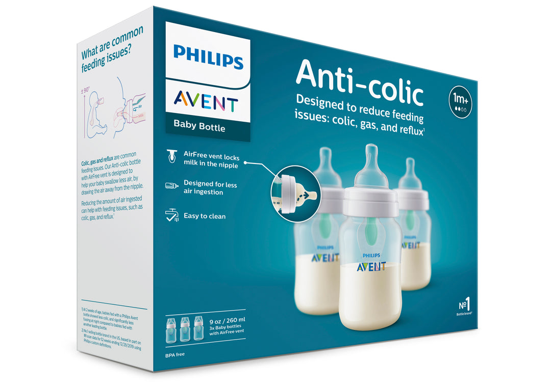 Anti-colic Baby Bottle with AirFree Vent - 9oz - 3 pack