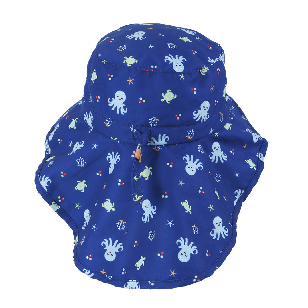 Sun Hat with Neck Cape - Octopus