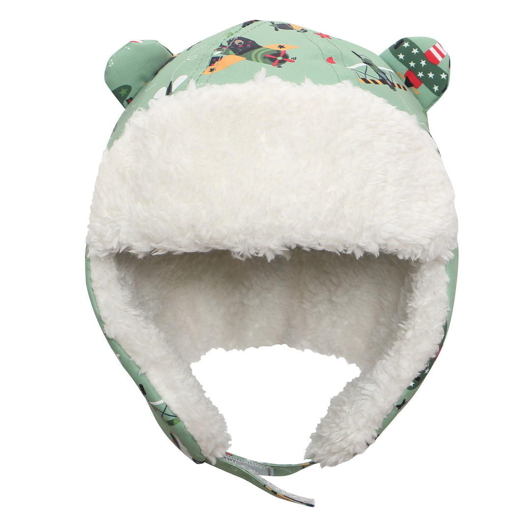 d - FlapJackKids - Water Rplnt Trapper Hat Black Bear 2-4Y Water Repellent Trapper Hat - Black Bear Green 873874007518