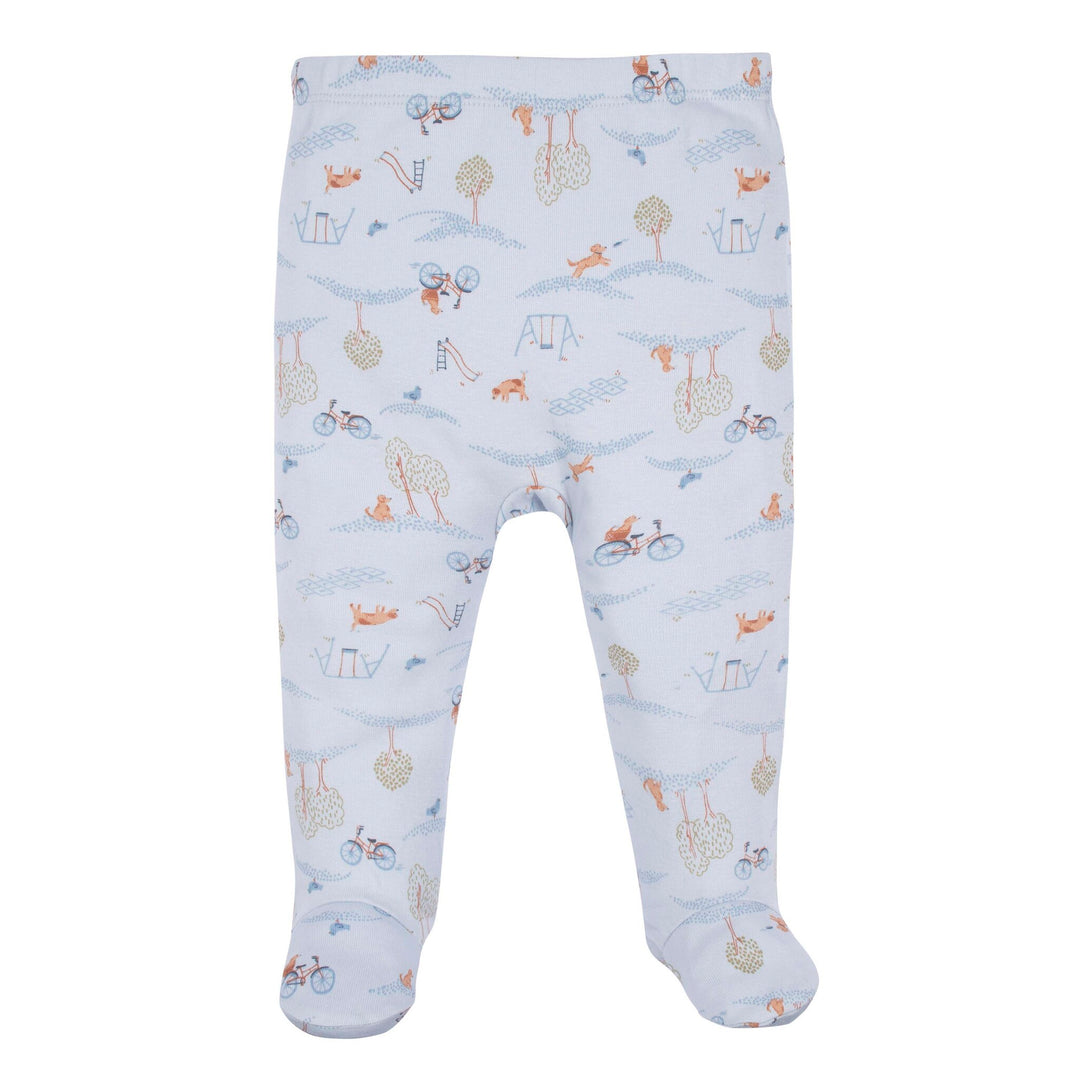 Gerber 3-Piece Baby Boy Puppy Playground Shirt, Footed Pant & Cap Set