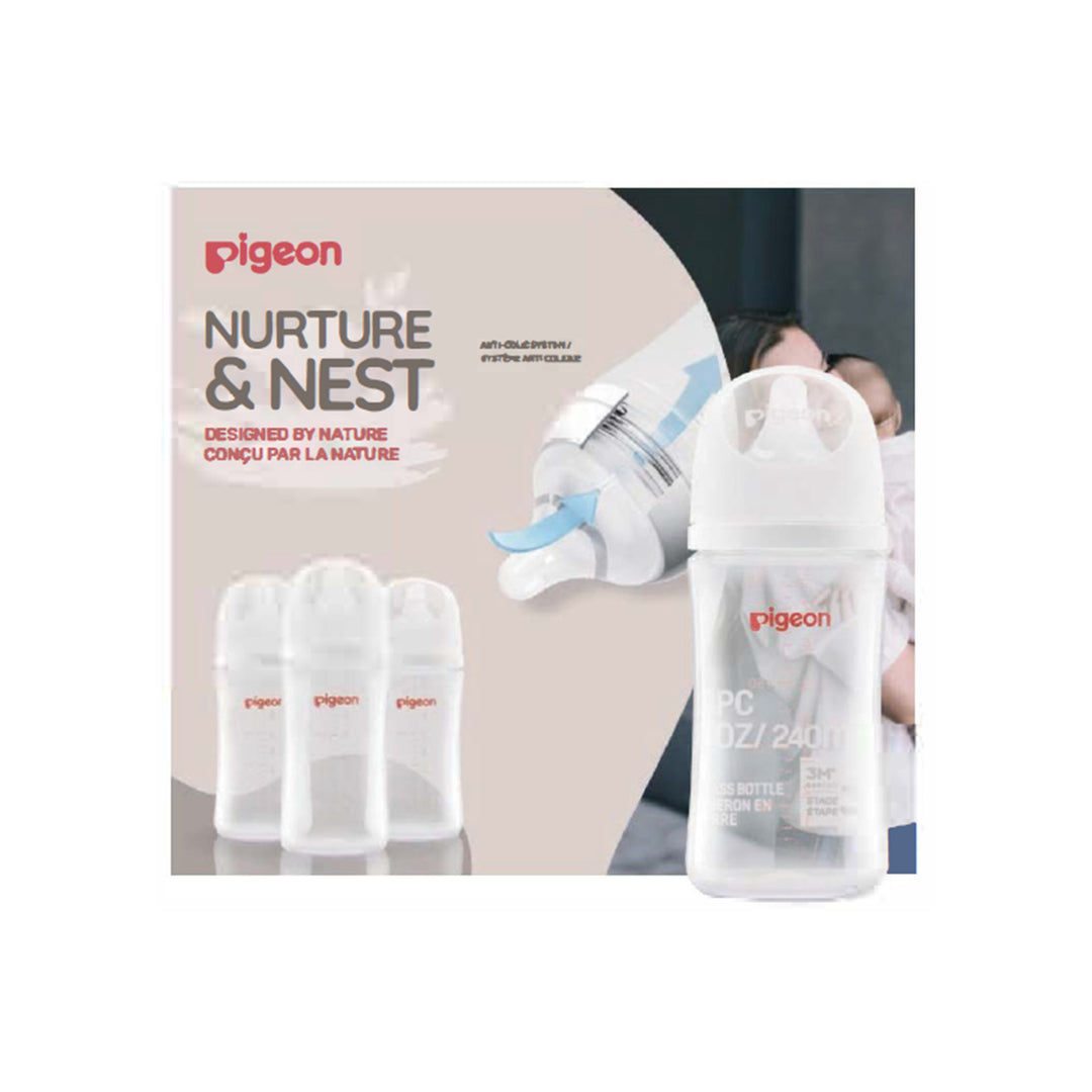 Glass Bottle 8oz with M Nipple (3M+)