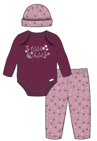 d - Gerber -GE2301-3pc Bodysuit-CapPant Girl Wild 6-9M 3-Piece Bodysuit, Cap + Pant - Wild 013618424748