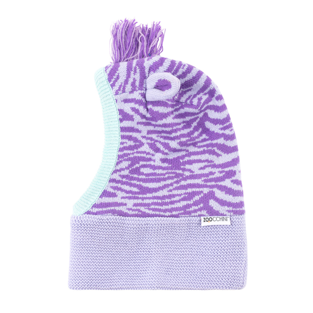 BabyToddler Knit Balaclava Hat - Zebra