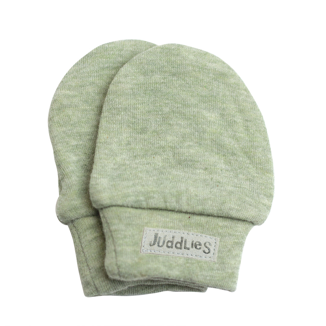 Juddlies - Breathe EZE Scratch Mitts Olive Fleck - 0-3 m Breathe EZE Scratch Mitts - Olive Fleck 821436010483