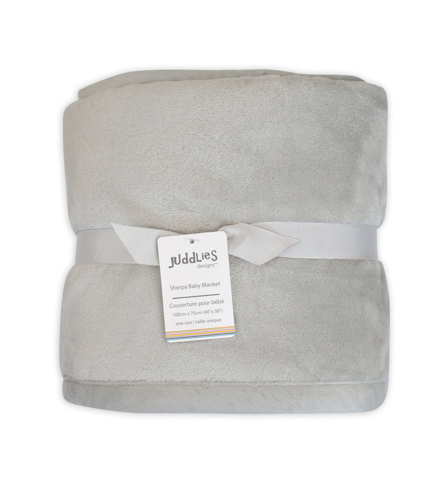 Juddlies - Flannel Sherpa Blanket - Light Grey Flannel Sherpa Blanket - Light Grey 821436011220