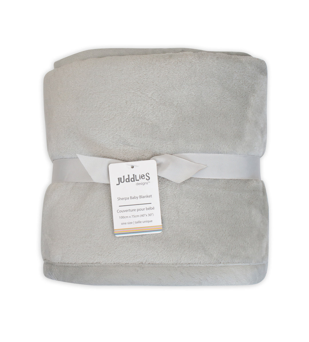 d - Juddlies - Flannel Sherpa Blanket - Light Grey Flannel Sherpa Blanket - Light Grey 821436011220