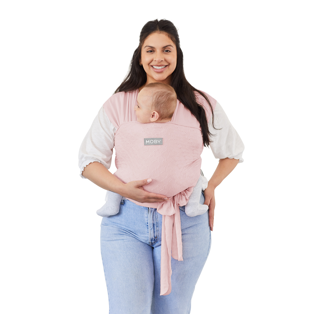 Easy Wrap Baby Carrier in Rose Quartz Eyelet