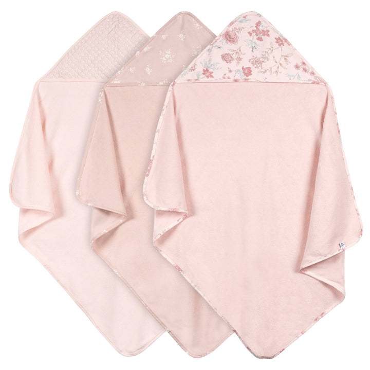 Just Born - OP2401 - 3pk Hooded Towels - Pink Just Born by Gerber Baby Girl 3-Pack Hooded Towels - PINK 032633138287