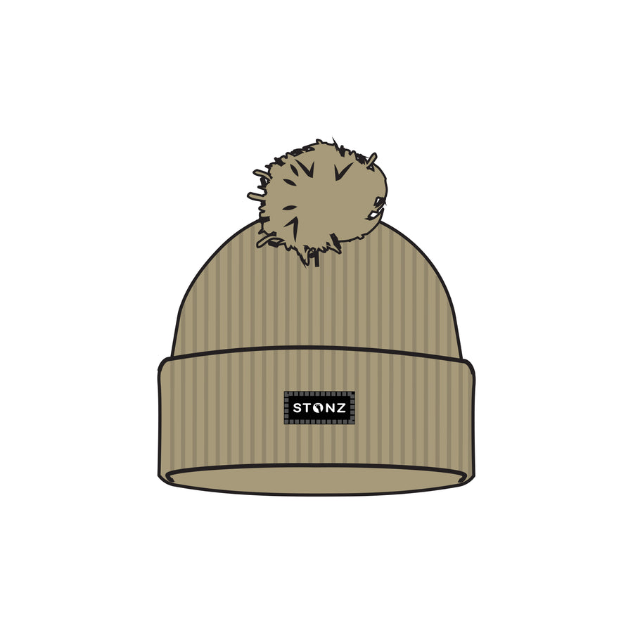 Stonz - F25 - Pom Beanie - Olive - 2-6Y Pom Beanie - Olive 628631024877