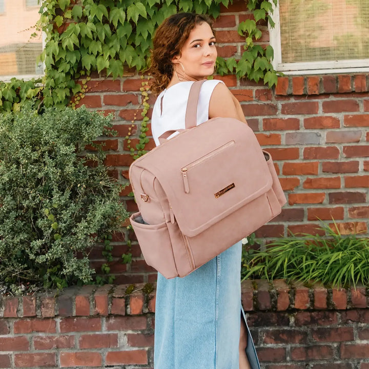 Boxy Backpack Deluxe Diaper Bag in Toffee Rose