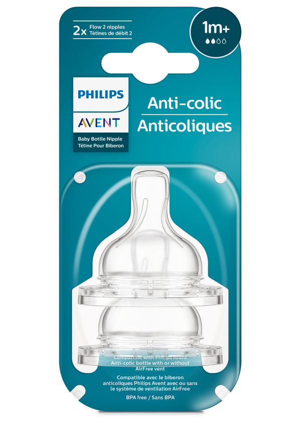 Tétines anti-coliques pour biberon - Lot de 2